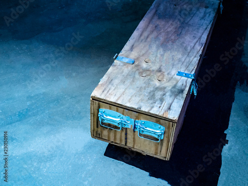 Wooden box. Old box. Transp...