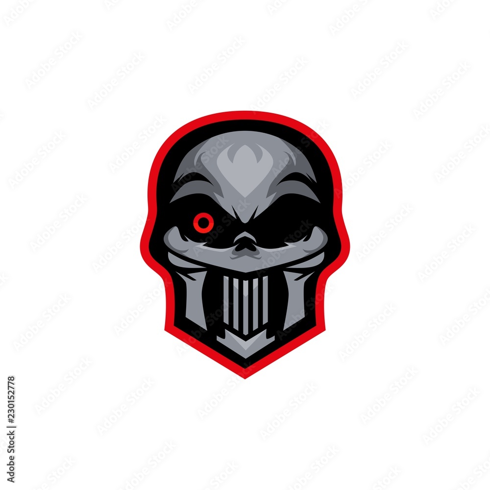Fototapeta premium skull head esport logo
