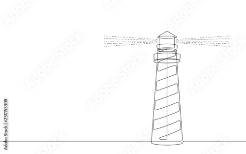 The Lighthouse Continuous Line Vector Graphic