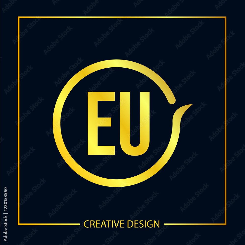 Initial EU Letter Logo Template Design