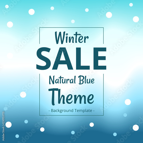 vector modern flat winter theme background promotional banner template with modern text border in snow