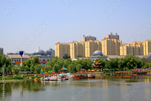 North River Park surrounding architecture scenery  China.