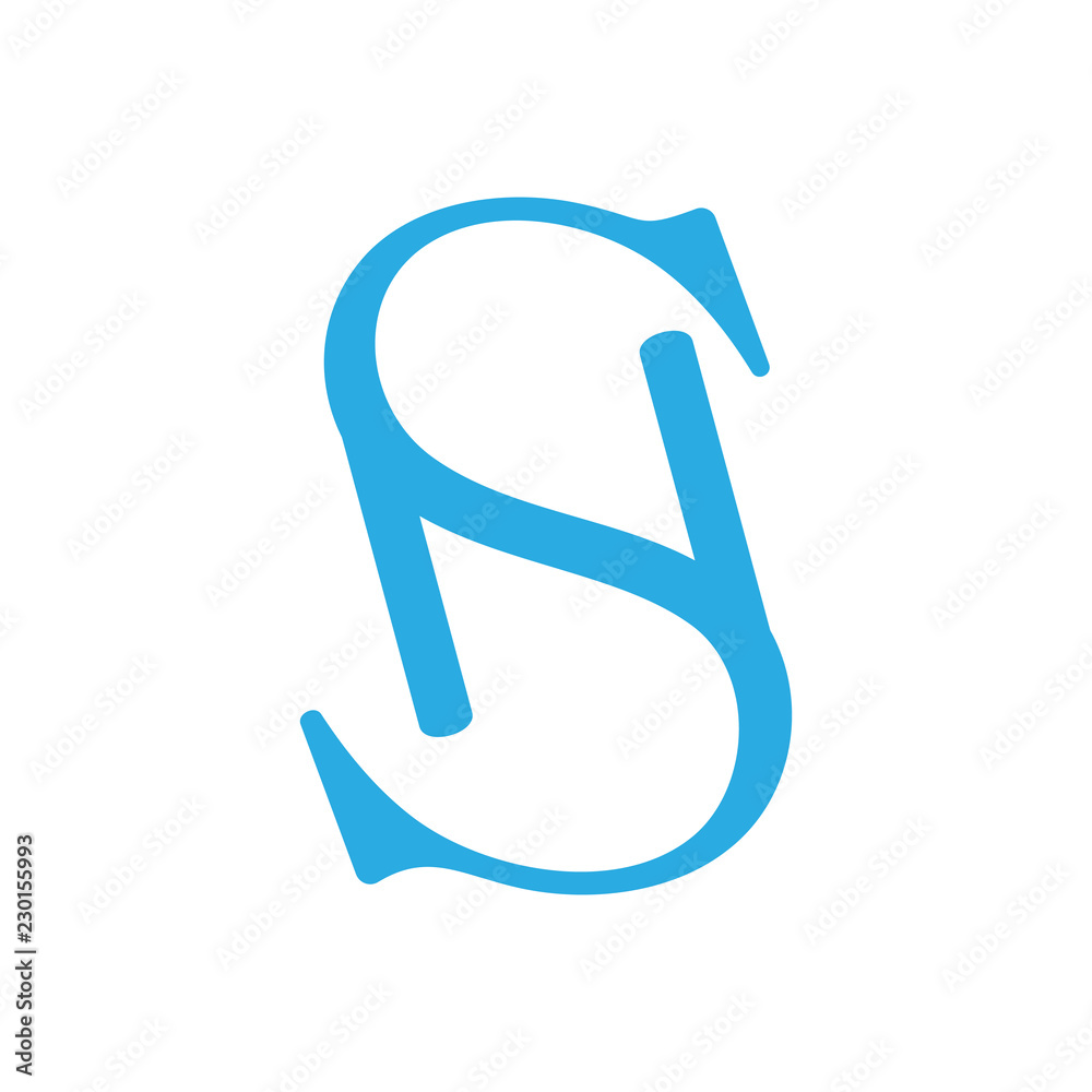 letter sn linked simple logo letter sn linked simple logo