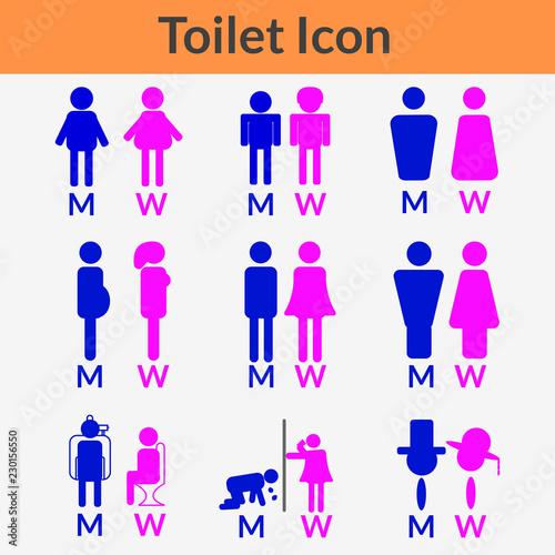 colorful Toilet icon concept vector eps10