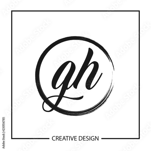 Initial GH Letter Logo Template Design