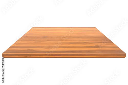 Empty top of wooden flooring isolated on white background