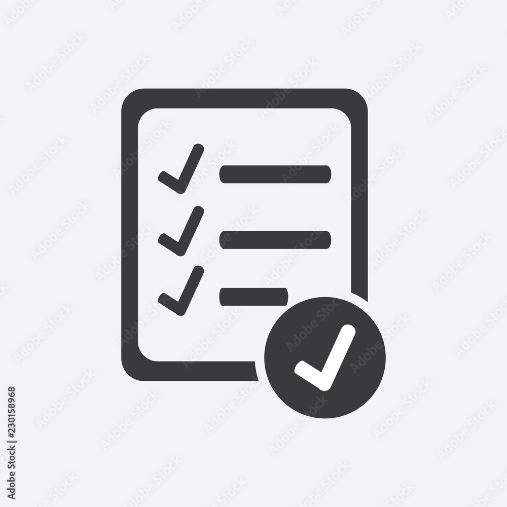 The checklist icon. Clipboard symbol. Flat Vector illustration The checklist icon. Clipboard symbol. Flat Vector illustration