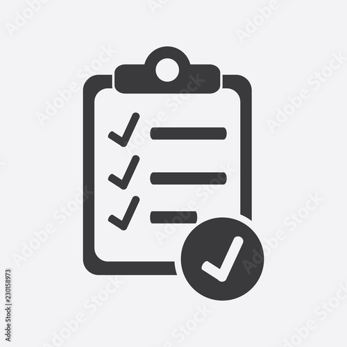 The checklist icon. Clipboard symbol. Flat Vector illustration © Chanakarn