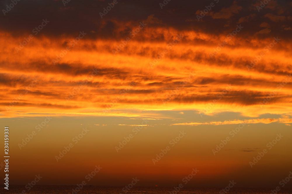 Photo background landscape sunset at the sea