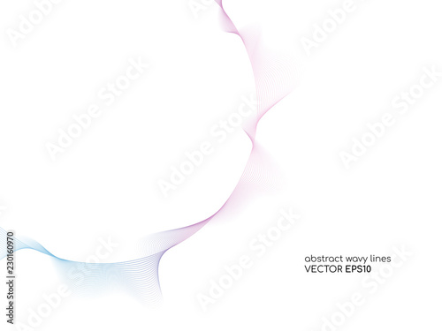 Abstract vector circle flowing wave lines with colorful soft tone color palette on white background for design element, banner, background