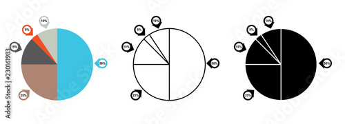 pie chart for website presentation cover poster vector design infographic illustration