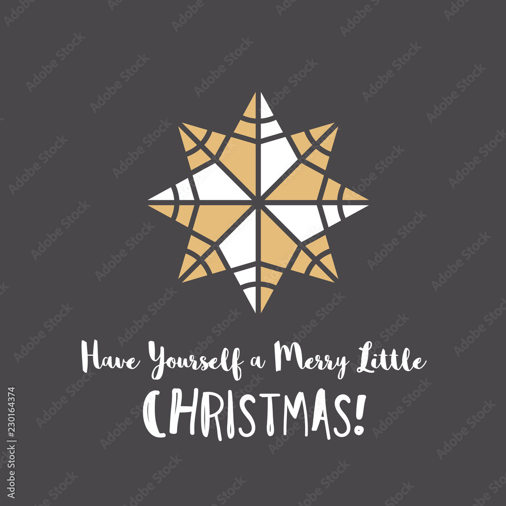 Christmas greeting card with geometric ornament and text Christmas greeting card with geometric ornament and text
