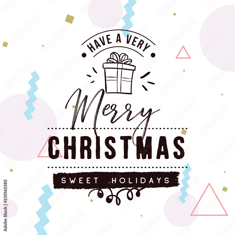 Obraz premium Merry Christmas typography.