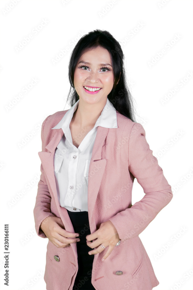 Beautiful entrepreneur smiling at the camera Beautiful entrepreneur smiling at the camera