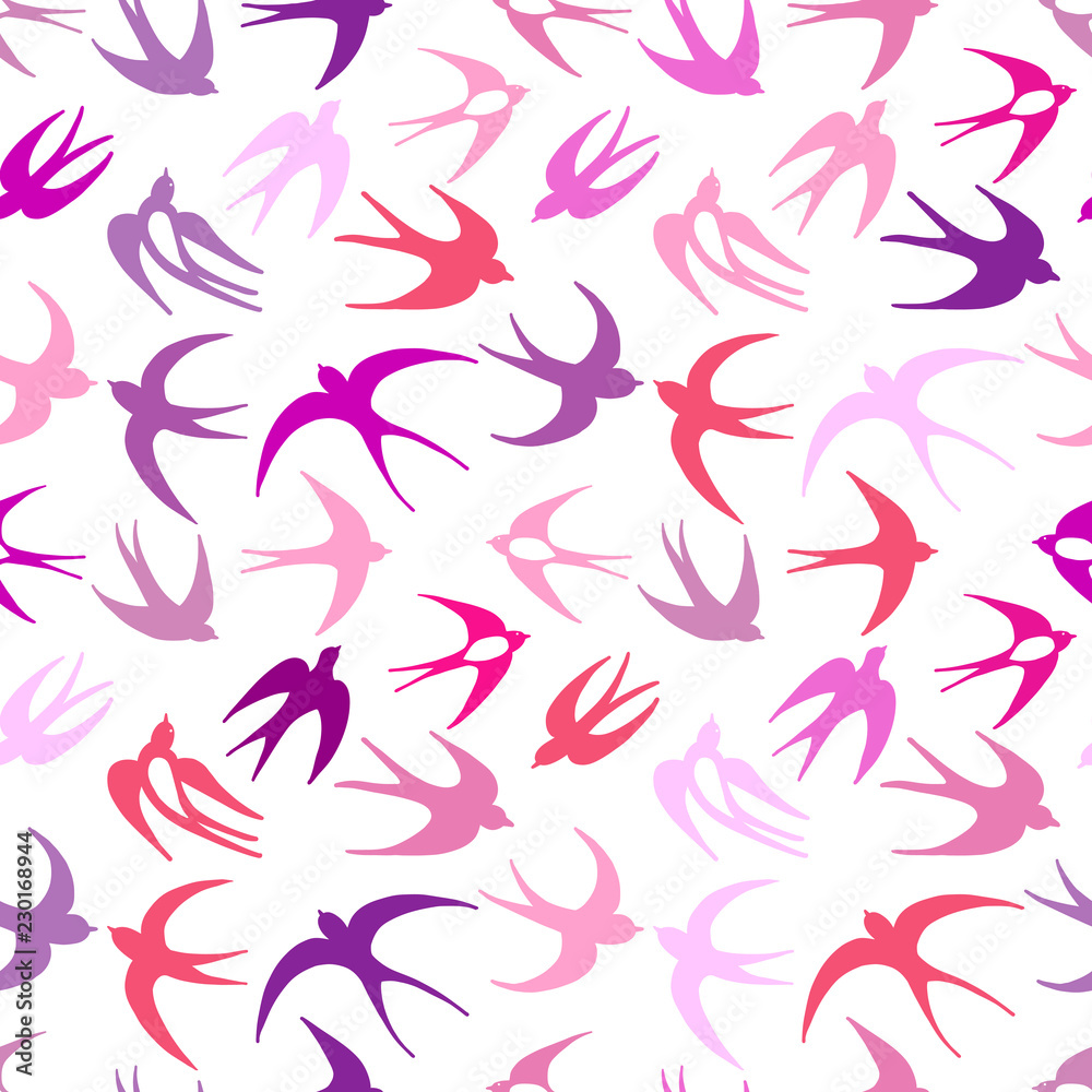 Swallows, seamless pattern for your design Swallows, seamless pattern for your design