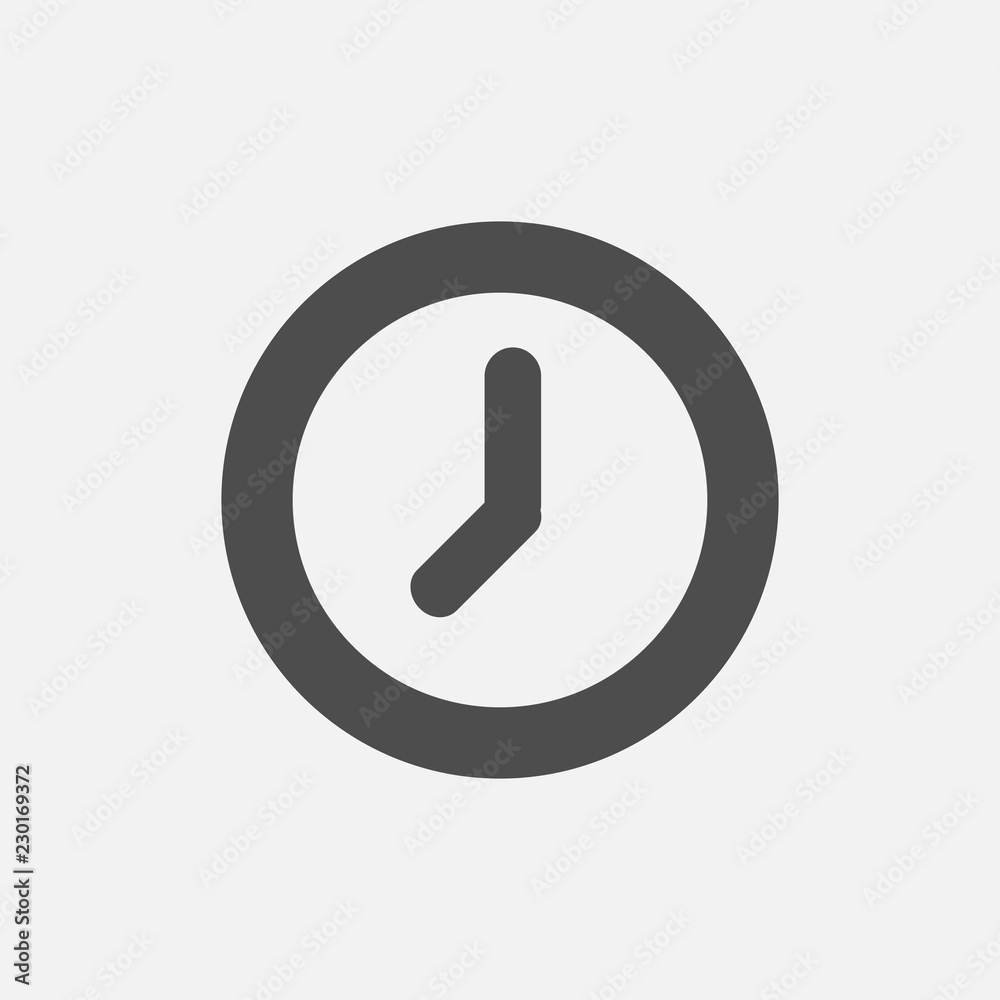 Clock icon in trendy flat style isolated on background. Clock icon page symbol for your web site design Clock icon logo, app, UI. Clock icon Vector illustration, EPS10.