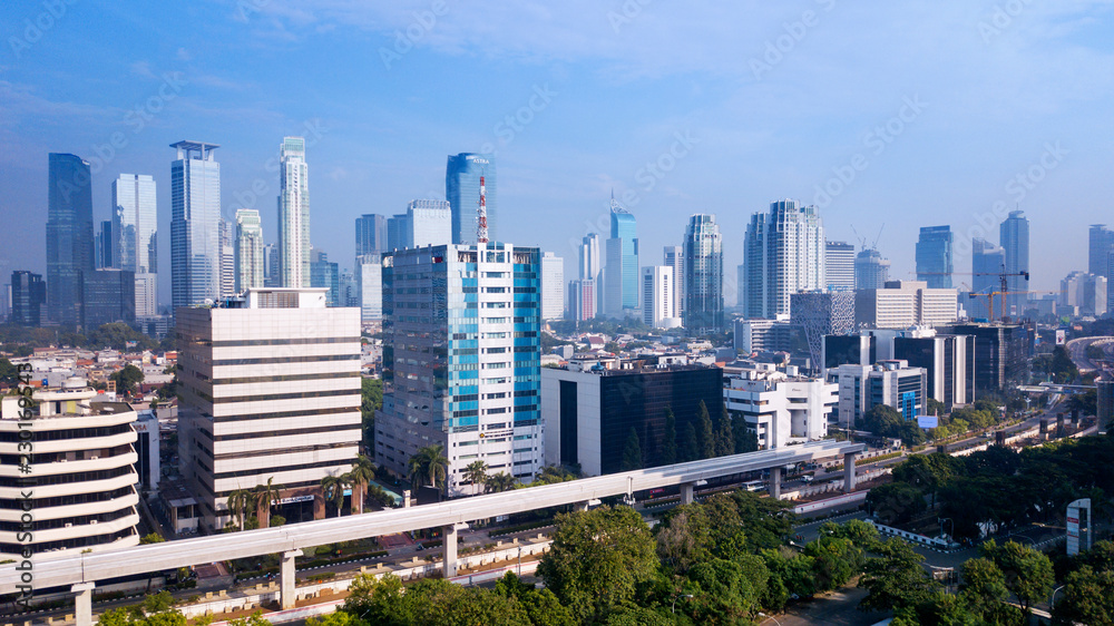 Modern buildings on the morning in Jakarta
