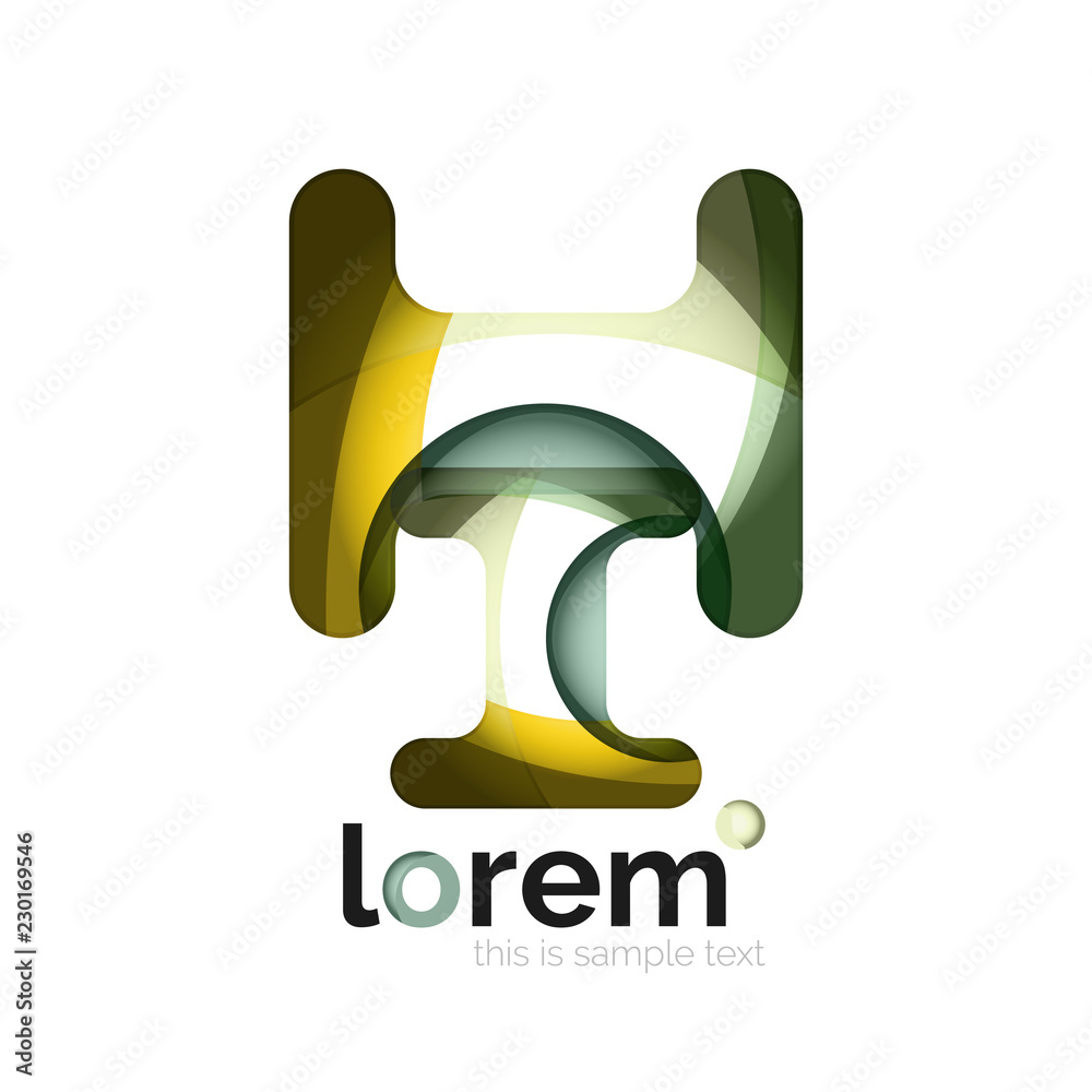 Abstract geometric design logo made of flowing elements Abstract geometric design logo made of flowing elements