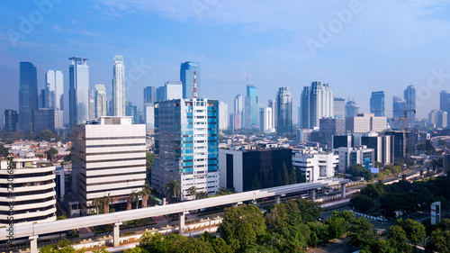 Modern buildings on the morning in Jakarta