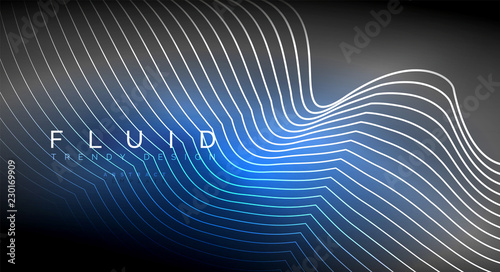 Digital flowing wave particles abstract background