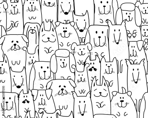 Funny dogs family, seamless pattern for your design