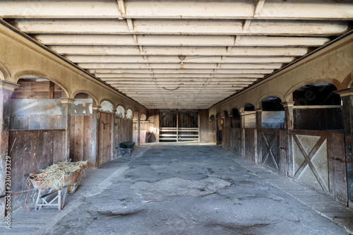 Inside an historic Victorian Horse Barn at Wilder Ranch. Wilder Ranch State Park, Santa Cruz, California, USA.