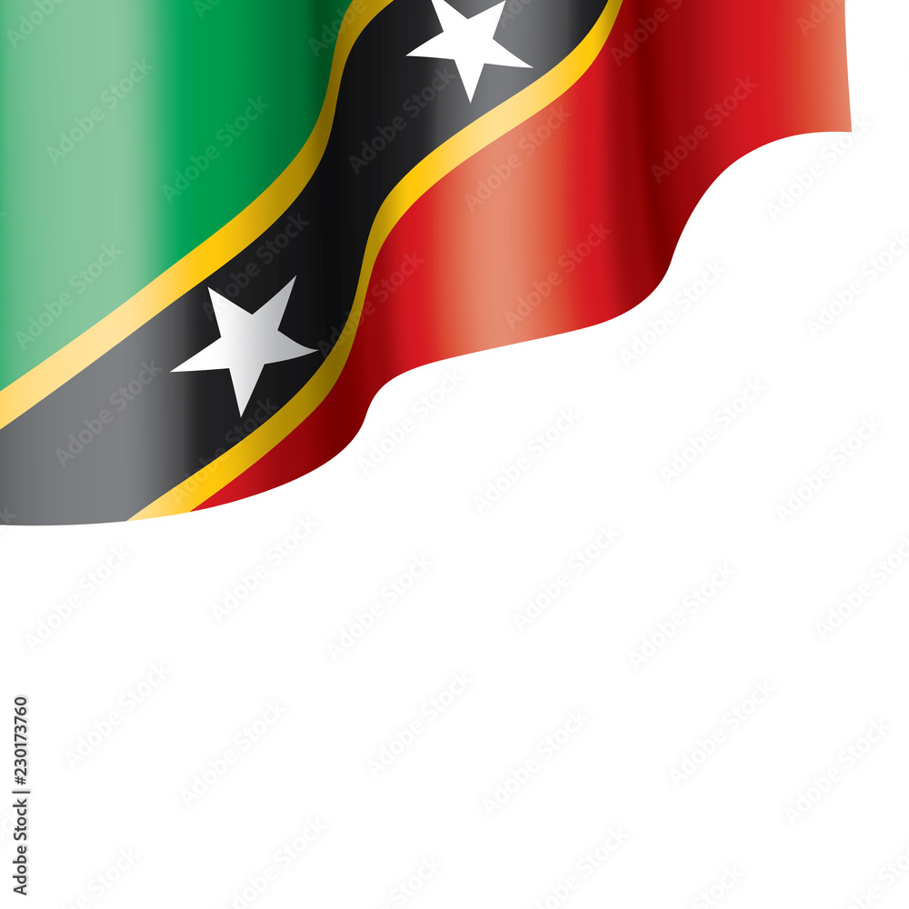 Saint Kitts and Nevis flag, vector illustration on a white background