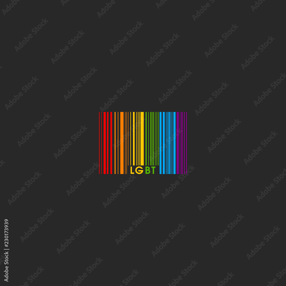 Barcode icon in rainbow colors. LGBT pride symbol. Vector illustration. Barcode icon in rainbow colors. LGBT pride symbol. Vector illustration.