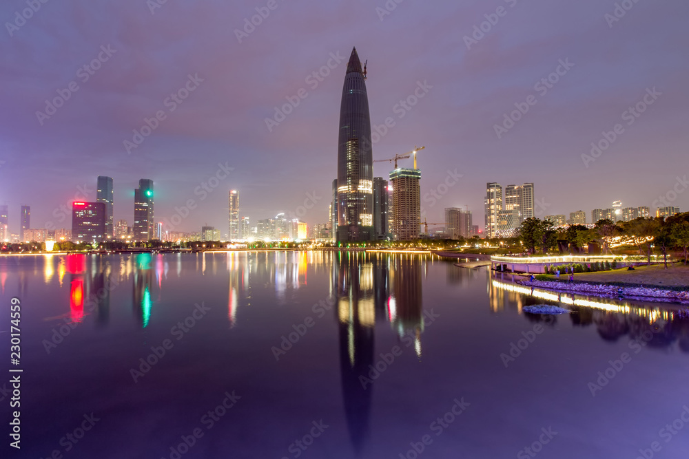 Nightscape of Shenzhen Talent Park City
