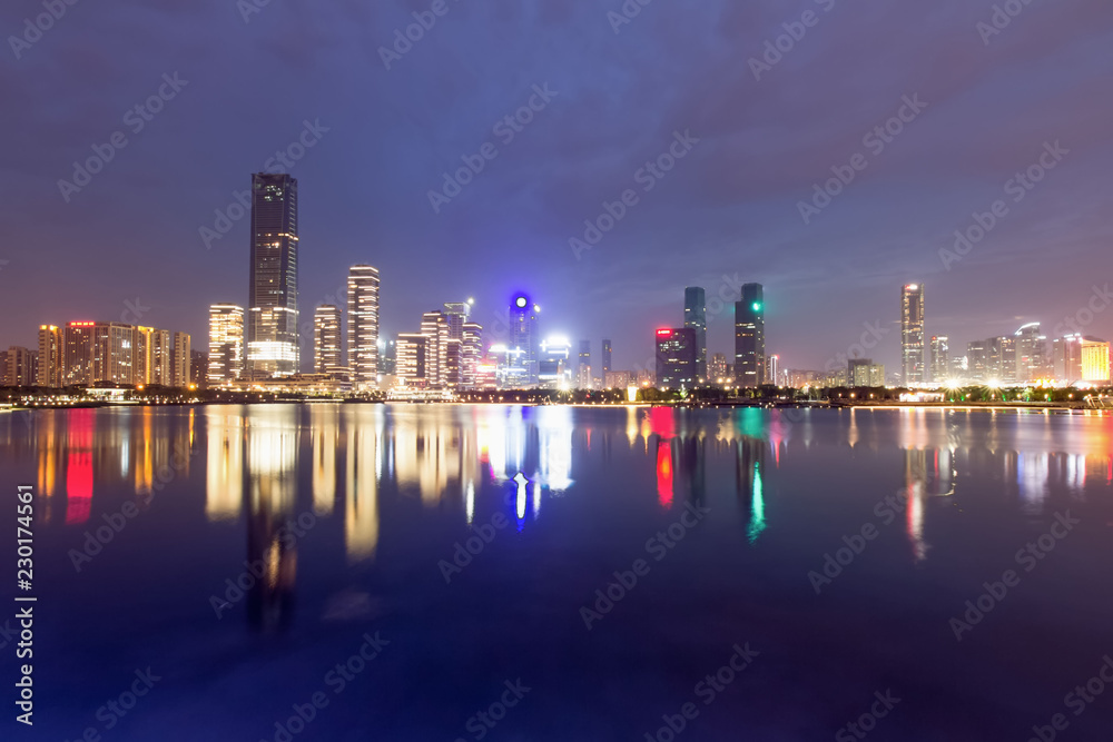 Fototapeta premium Nightscape of Shenzhen Talent Park City