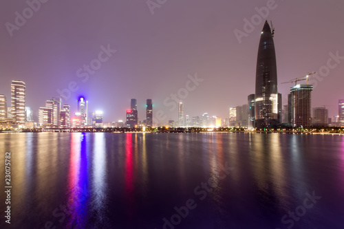 Fototapeta Naklejka Na Ścianę i Meble -  Nightscape of Shenzhen Talent Park City