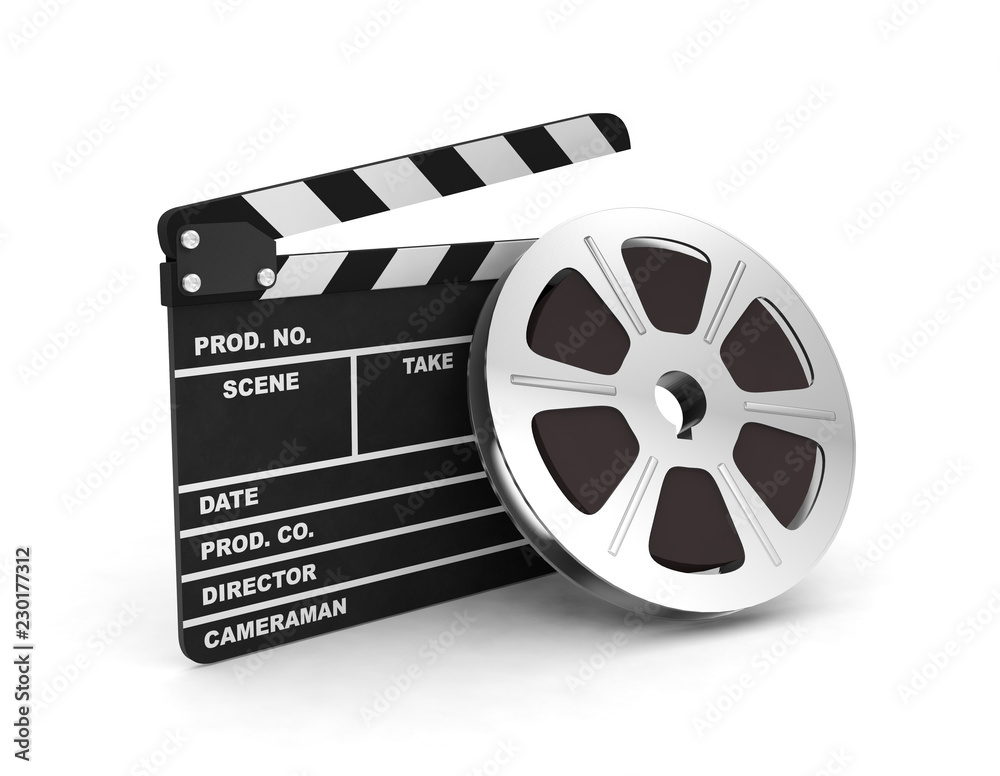 Clap cinéma action bobine film négatif Stock Illustration | Adobe Stock