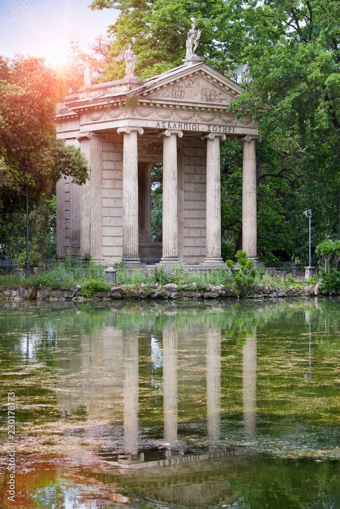 Rome, Italy. Temple of Esculapio in Villa Borghese Garden.. Rome, Italy. Temple of Esculapio in Villa Borghese Garden..