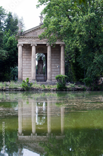 Rome, Italy. Temple of Esculapio in Villa Borghese Garden..