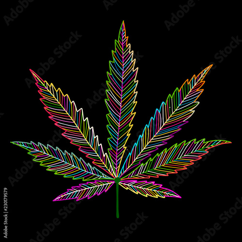 Cannabis leaf, sketch for your design