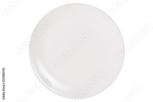 white plate on a white background isolated