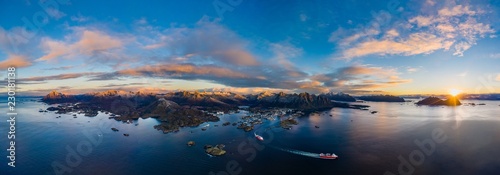 Aerial Sunrise over Svolvae...