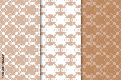 Brown and beige floral backgrounds