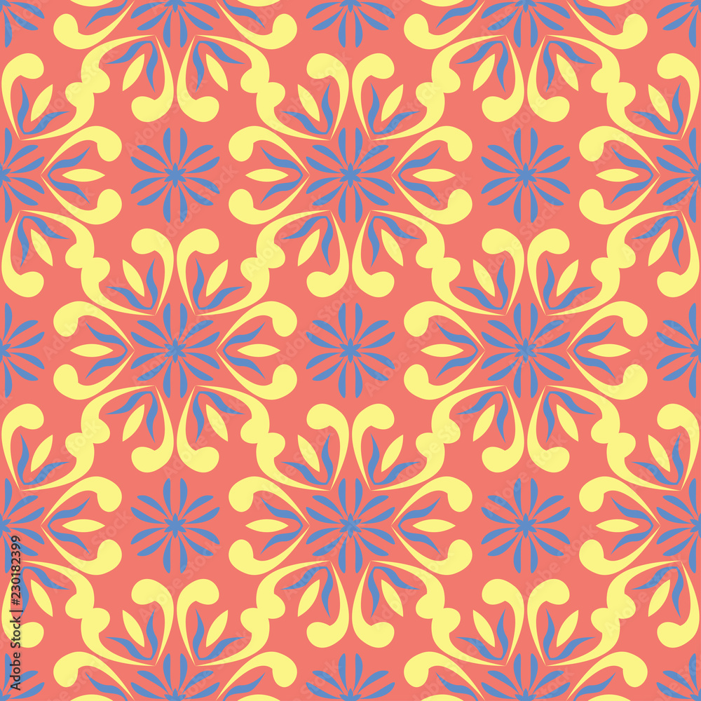 Bright colored seamless background. Red yellow and blue background Bright colored seamless background. Red yellow and blue background