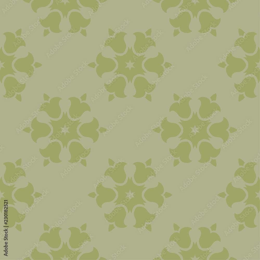 Olive green floral seamless pattern Olive green floral seamless pattern