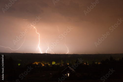 lightning over coutryside