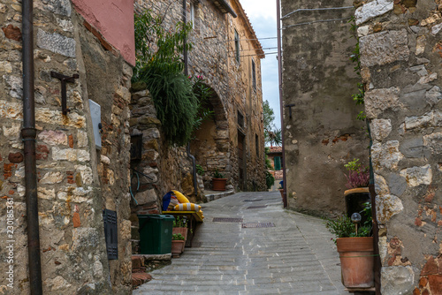 Colorful narrow streets in the medieval town of Campiglia Marittima in Tuscany - 6