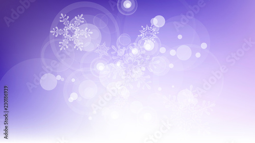 Snowflakes and festive lights - vector background with beautiful snowflakes that merrily shine and shimmer in color space