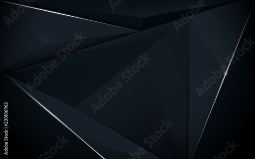 Abstract polygonal pattern luxury dark blue with silver
