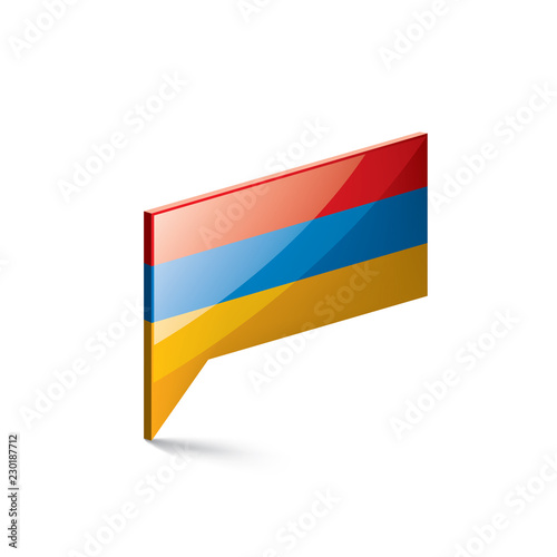 Armenia flag, vector illustration on a white background