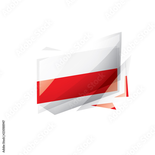 Fotografie Poland flag, vector illustration on a white background