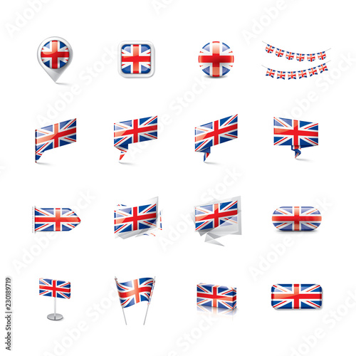 United Kingdom flag, vector illustration on a white background photo