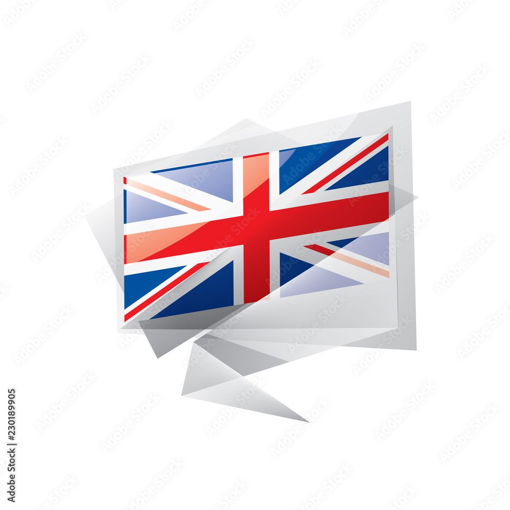 United Kingdom flag, vector illustration on a white background United Kingdom flag, vector illustration on a white background