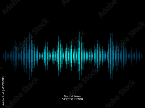 Vector sound waves dynamic colorful light flow on background for music concept background.