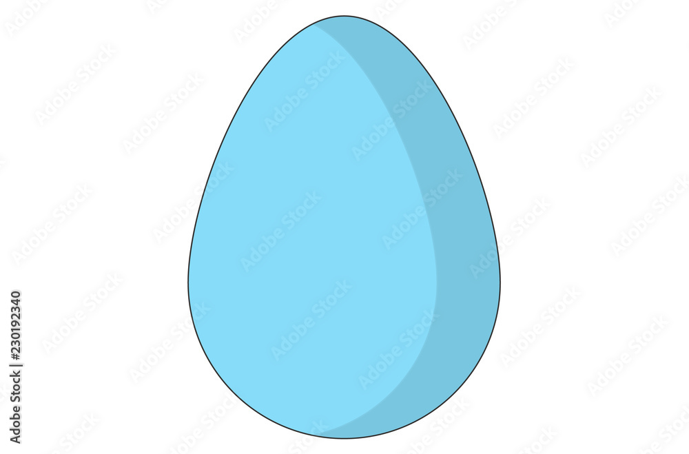 Blue easter egg with shadow, vector. Blue easter egg with shadow, vector.